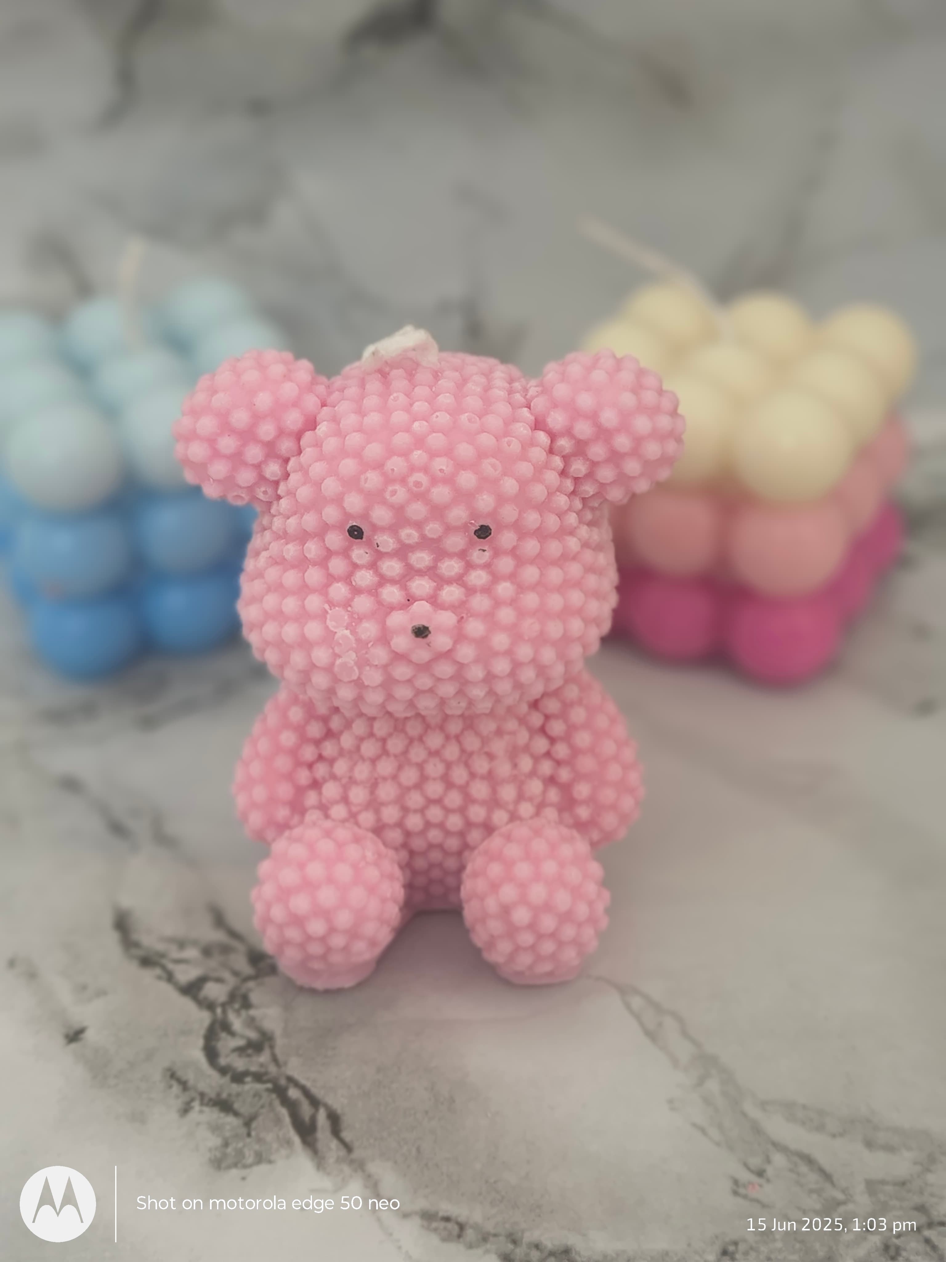 Bubble Teddy Bear — Blush Pink